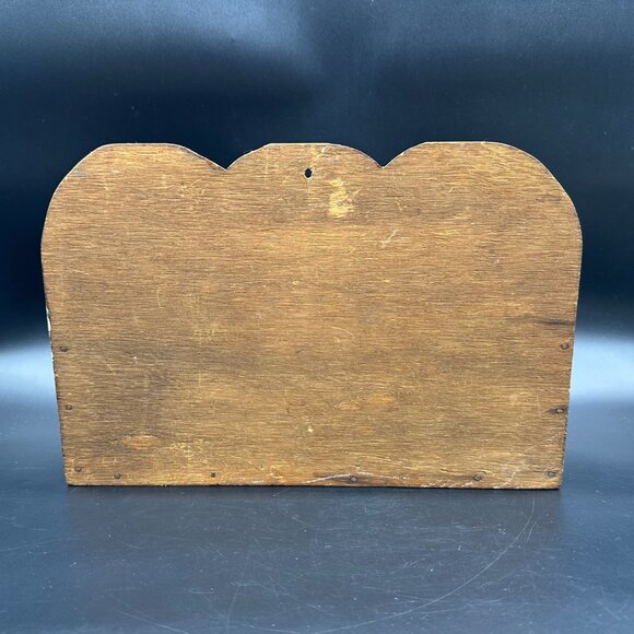 Vintage Wooden Wall Shelf Hanging Hand Painted Farm Daisy Rustic Handmade - Picture 3 of 14